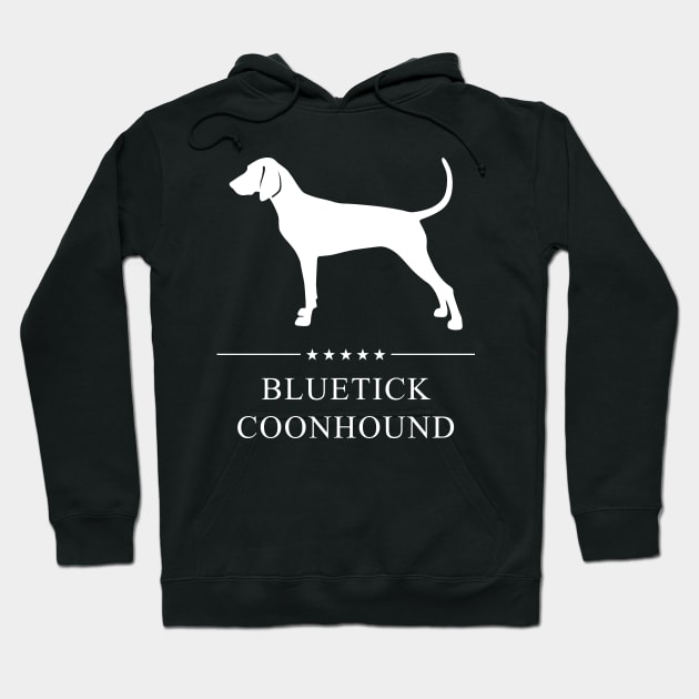 Bluetick Coonhound Dog White Silhouette Hoodie by millersye